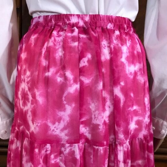 NWOT Linea Louis Dell'Olio Fuchsia Cloud Tiered Skirt - Picture 7 of 10